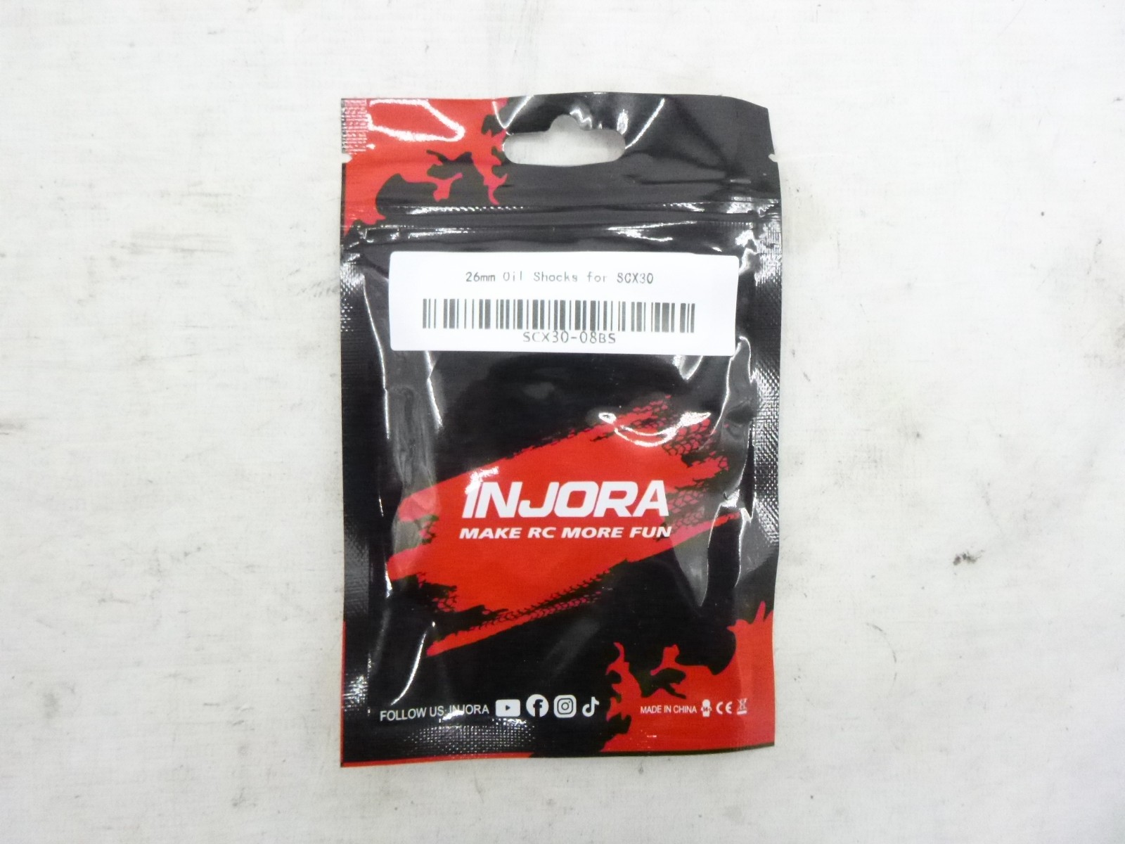 2 Pack Injora 26mm Aluminum Oil Shocks SCX30-08BS for 1/30 Axial SCX30