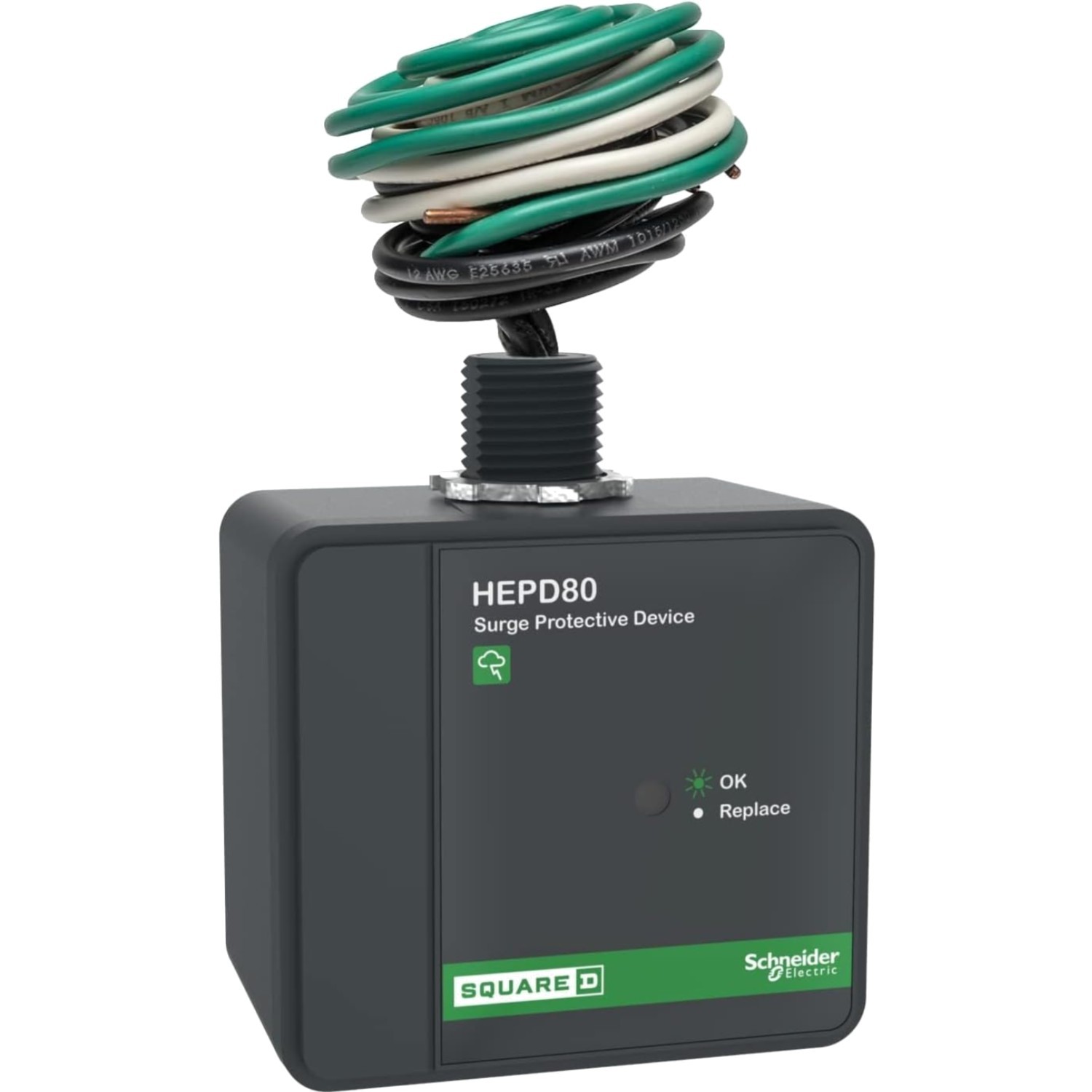 Square D HEPD80 Universal Whole House Surge Protection Device, 1-Phase, 3-Wir…
