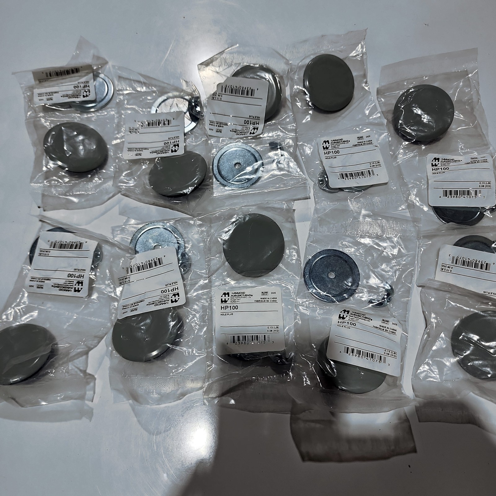Hammond HP100 Hole Plug 1.88″ OD Gray Panel Cover Cap Lot of 10 NEW RoHS ✅