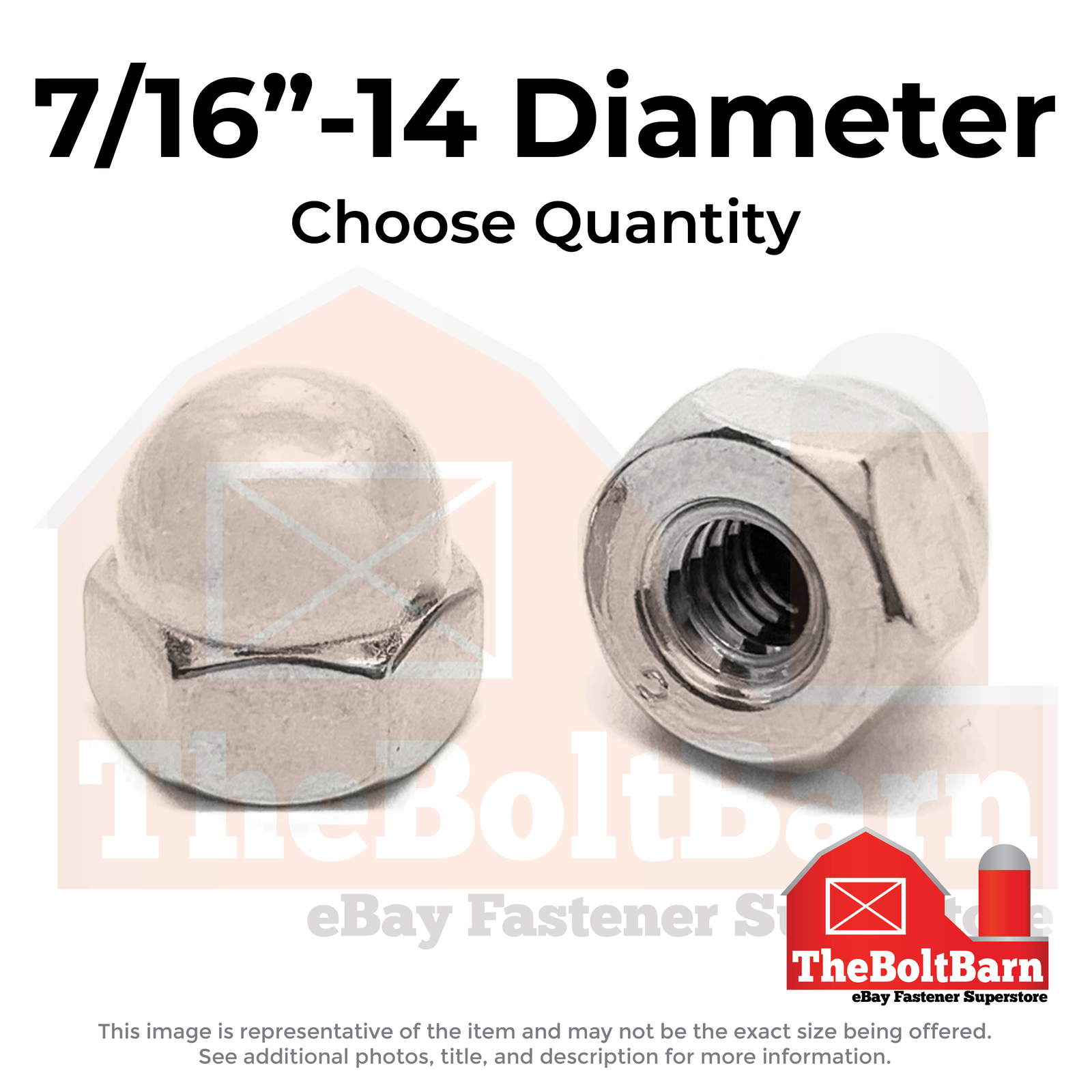 7/16″-14 Stainless Steel Acorn Nuts (Choose Qty)