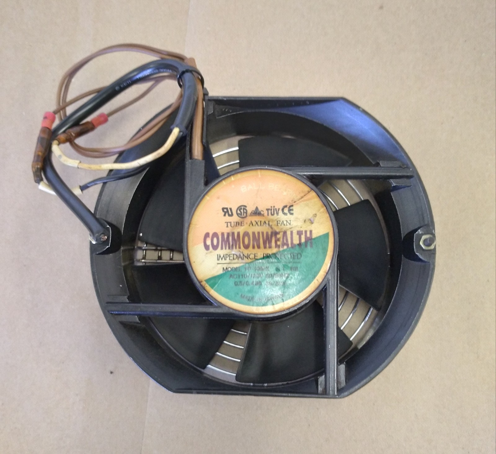 COMMONWEALTH FP-108EX S-1 BB BALL BEARING TUBE AXIAL FAN AC110/120V 50/60HZ