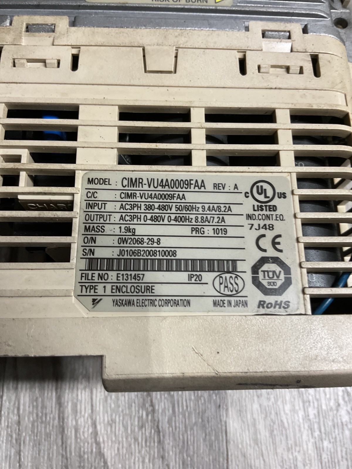 Yaskawa A1000 AC Drive CIMR-AU4A0009FAA #4002A92PR2