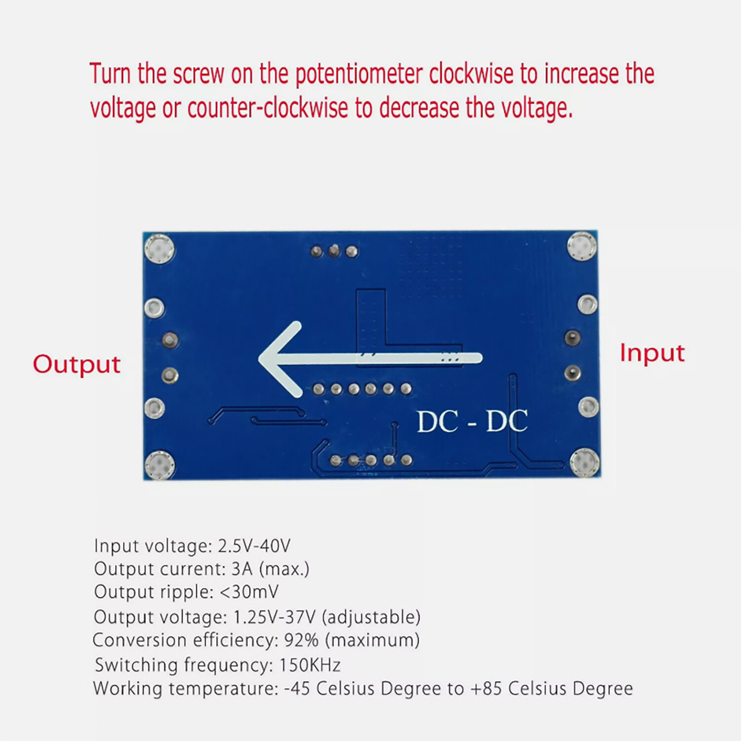 Buck Step-down LM2596 Power Converter Module DC 4.0~40 to 1.3-37V LED Voltmeter