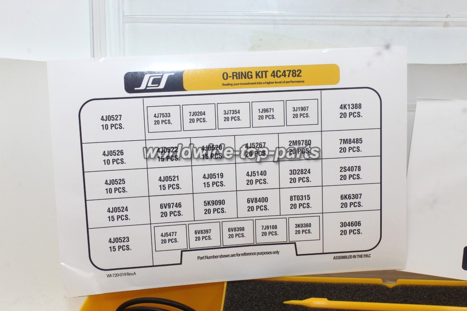 4C-4782 4C4782 580pcs O-RING Kit Box Nitrile For Caterpillar Equipment Excavator