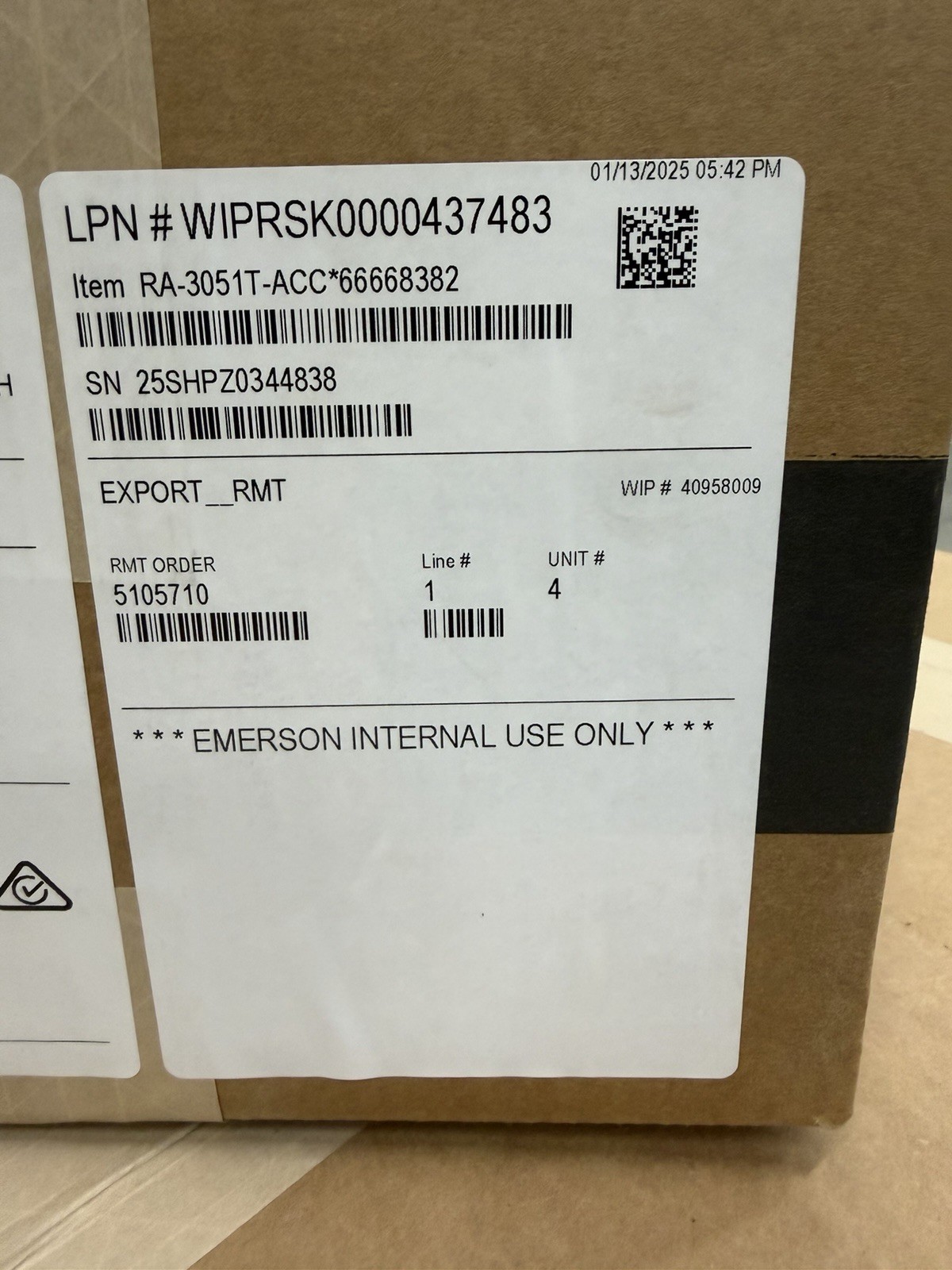 Emerson RA-3051T-ACC Absolute Pressure Sensor/Transmitter, Analog DC, SPDT
