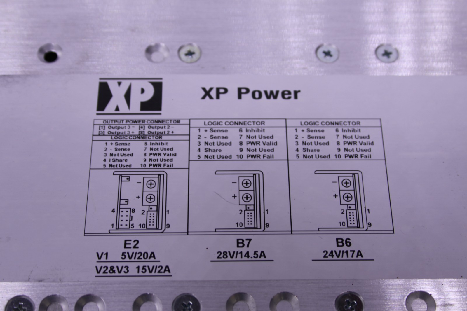 XP Power MP Series F8B6B7E2 3M 800W Modular Power Supply 5V , 15V, 15V, 24V, 28V