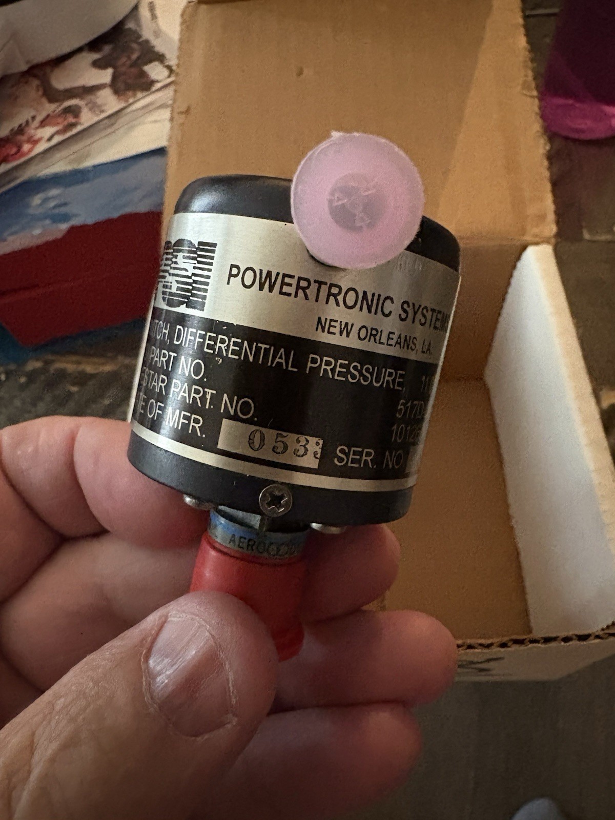 Powertronic Systems Differential Pressure Switch 517D-001-6 12VDC SPST Panel