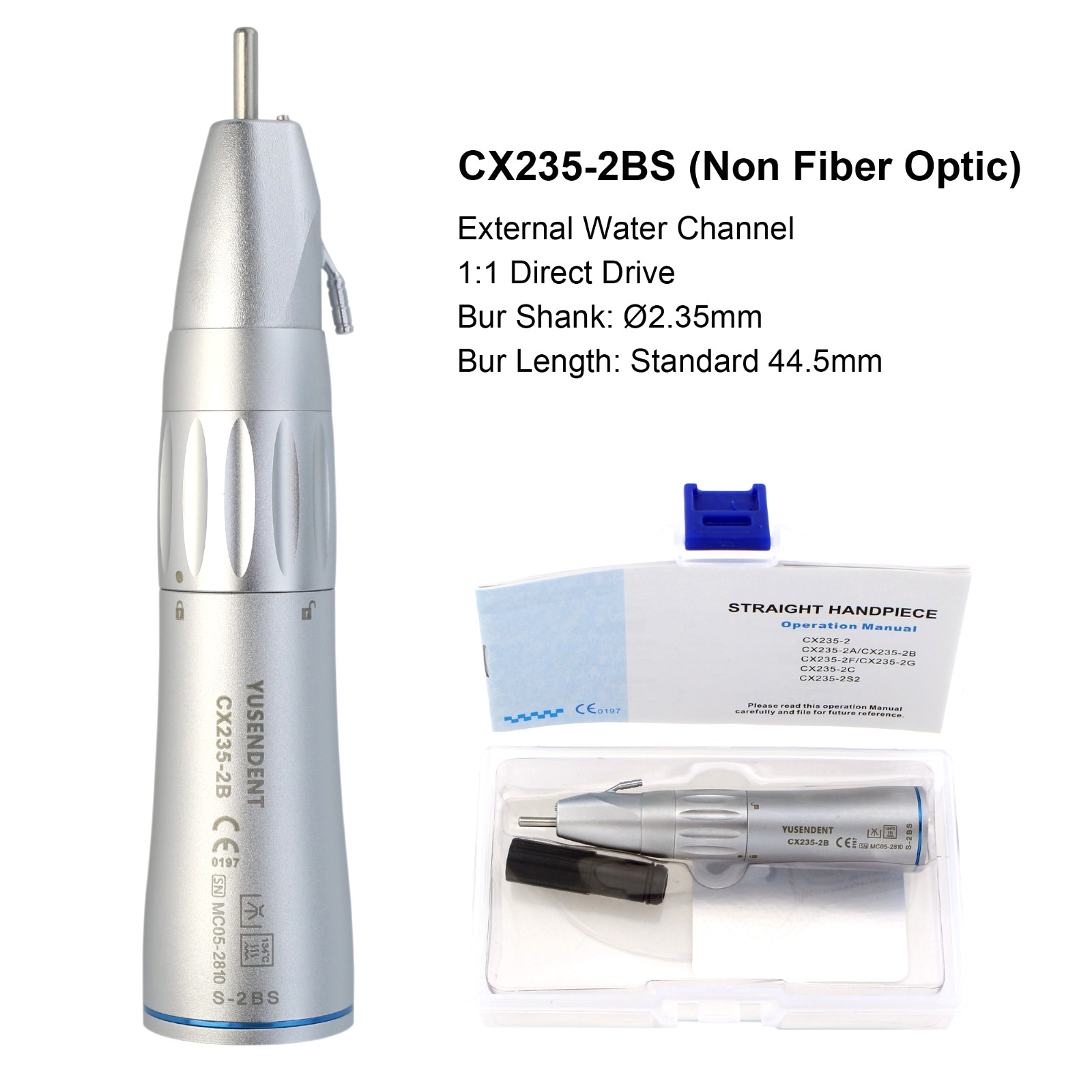 COXO 1:1 Dental Handpiece Surgical Straight Nose 20° Angle Fiber Optic LED CX235