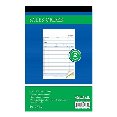 BAZIC 2-Part Carbonless Sales Order Book 50 Sets, Box of 24