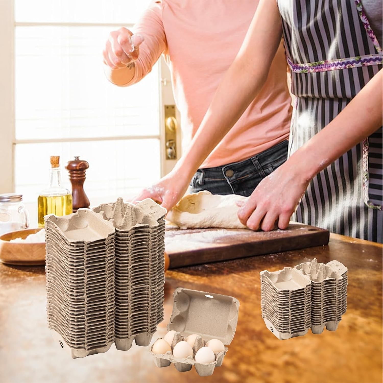 Egg Cartons Bulk 40 Pack Reusable Egg Storage 2×3 Style Biodegradable Durable