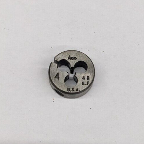 Ace 4-48 NF Round Die 5/8″ OD (Small) Screw Adjustable Die CS Carbon Steel USA