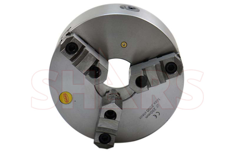 8″ 3 Jaw Self Centering Plain Back Lathe Chuck Reversible .0039″ TIR Cert R[