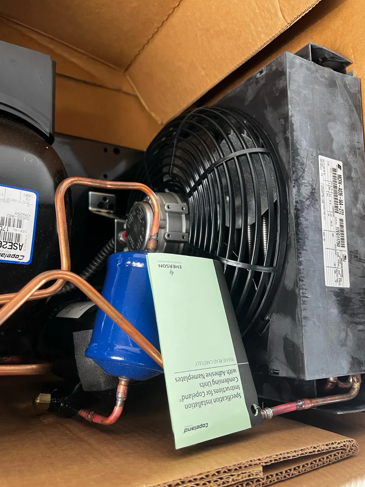 Copeland MCFH-A035-IAA-272 Refrigeration Condensing Unit w/ ASE20C4 Compressor