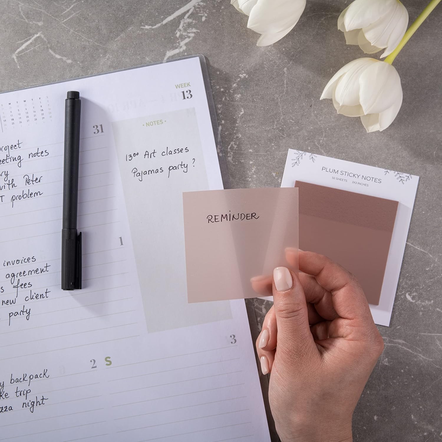 Aesthetic 50 Sheets 3×3” Clear Sticky Tabs – Ideal for Bible Journaling & More