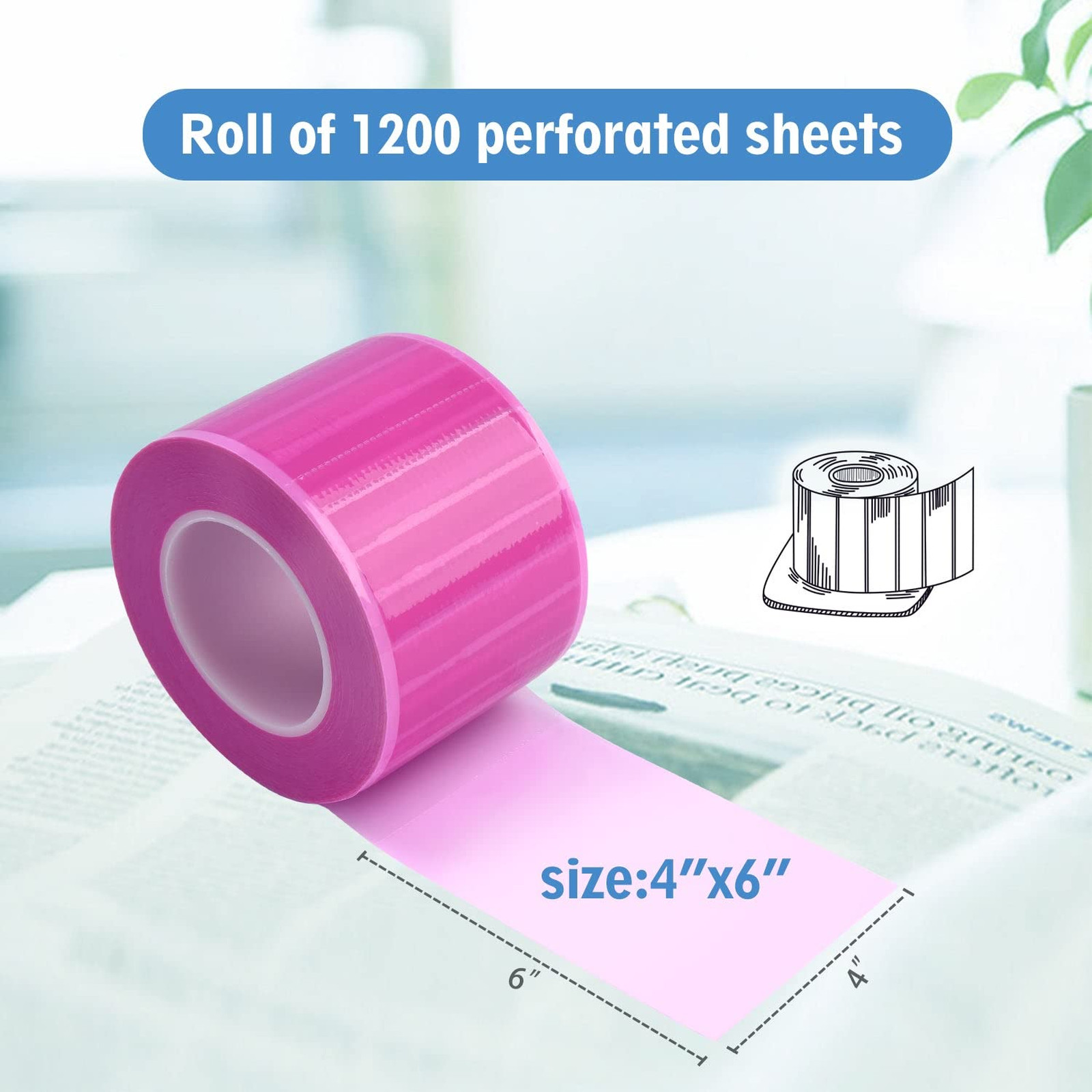 Dental Barrier Film Roll 1200 Sheets Dispenser Box 4×6 Inch Disposable Barrier