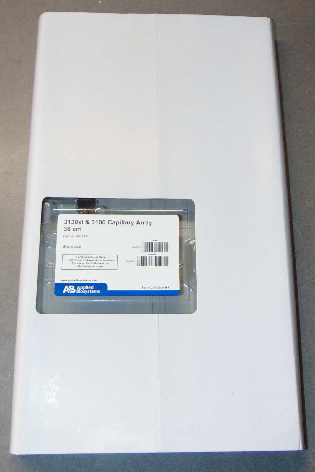 NEW Applied Biosystems 4315931 3130xl 3100 16 Capillary Array 36cm Quantity Avlb