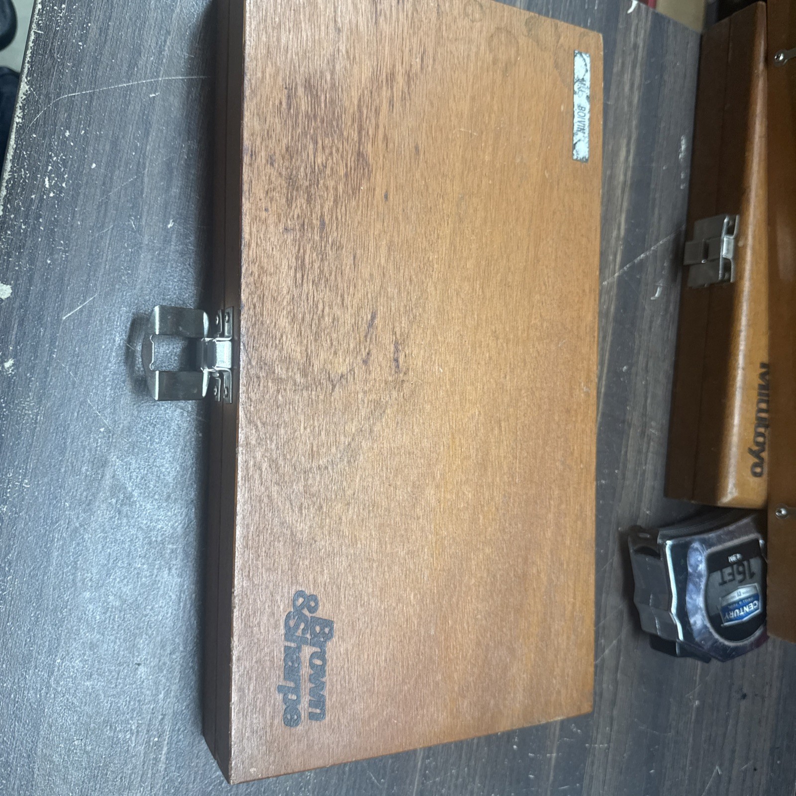 Brown & Sharpe 3-Piece Outside Micrometer Wooden Box BOX ONLY 12×6.5”