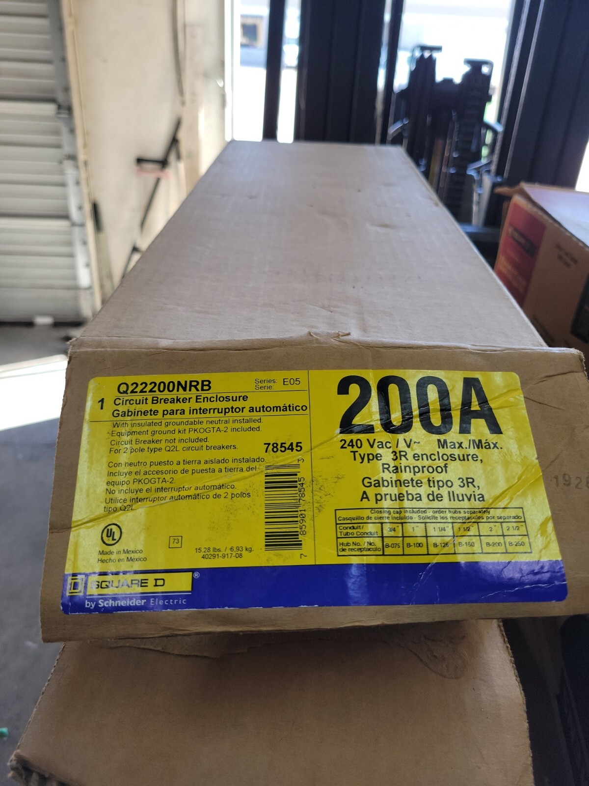 1- Q22200MRBE Square D QO 200 Amp Circuit Breaker Enclosure NO BRAKER