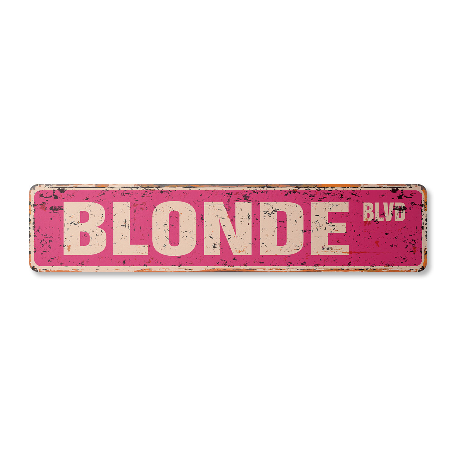 BLONDE BLVD Vintage Street Sign Metal Plastic hair blondie stupid funny blondes