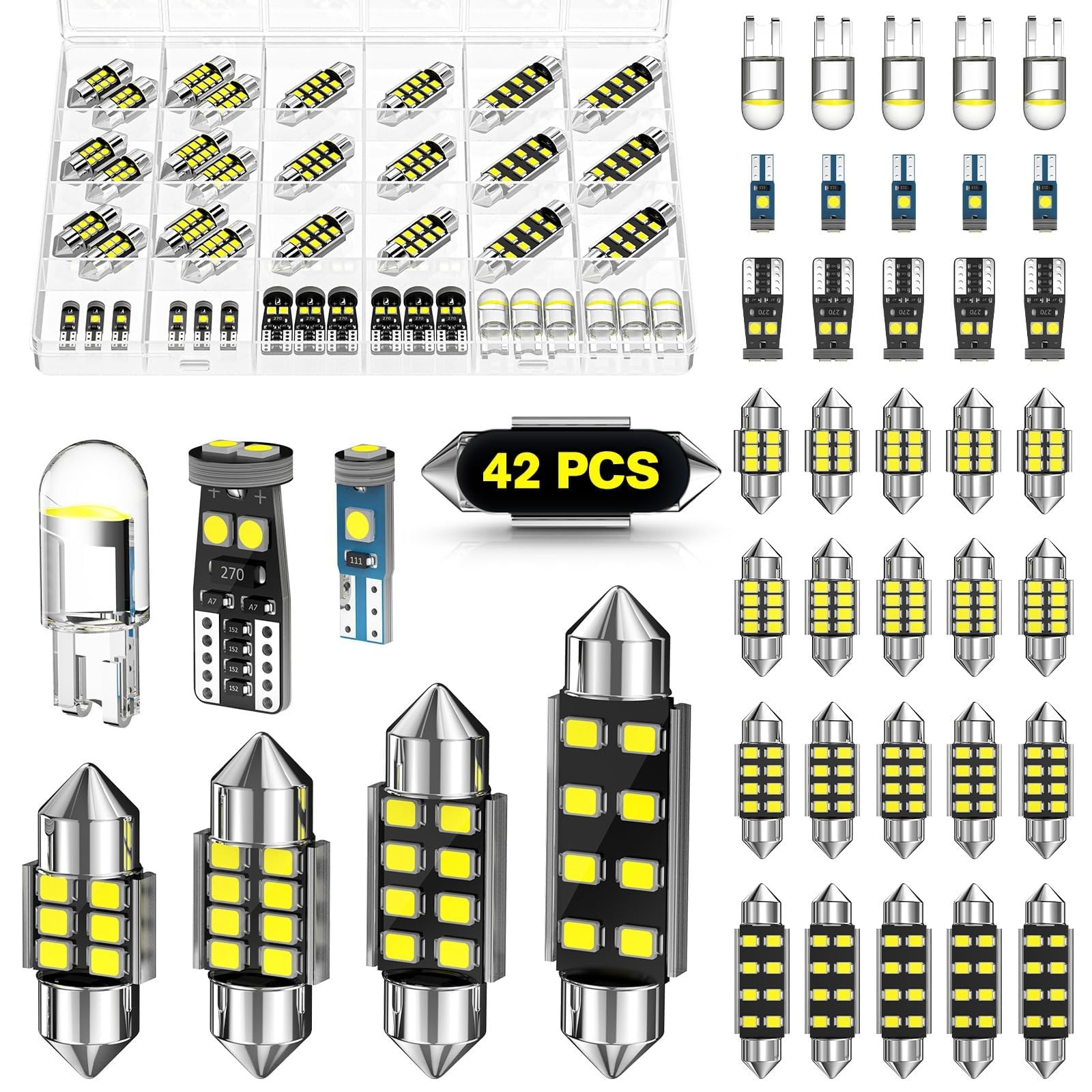 LED Interior Lights Kit 42 PCS Upgraded Xenon White Light set New