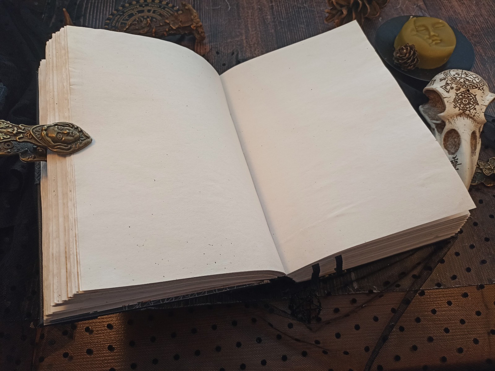 Book of Shadow Witch Grimoire Journal Blank Witchcraft Raven 8×6 in 600 Pages