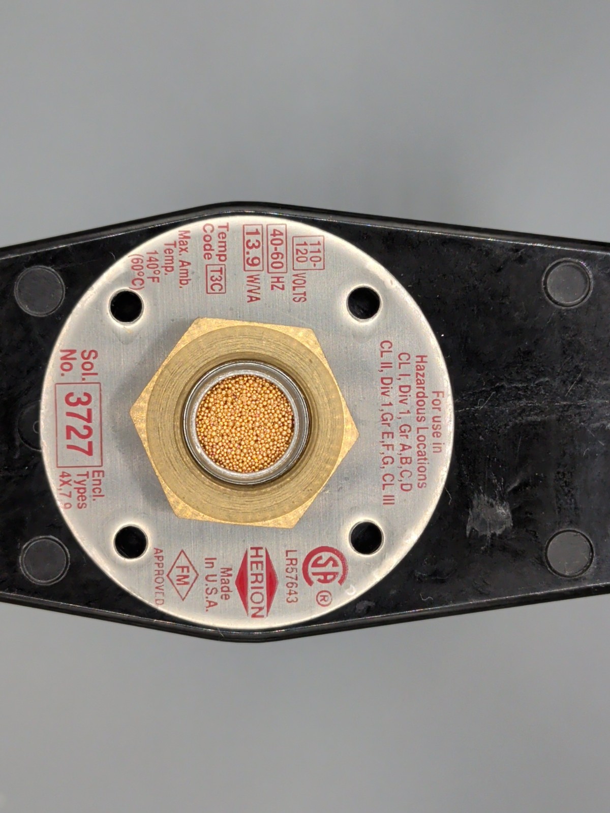 Norgren Herion 2637070 Pneumatic Solenoid Valve 3727 Coil 110-120VAC 1/4″ NOS