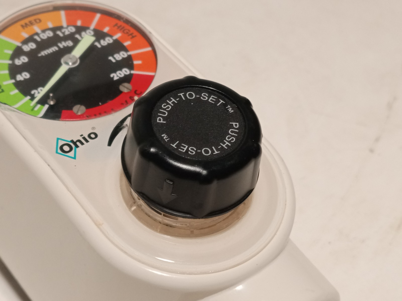 Ohio Medical P18A vacuum regulator intermittent 200mmHg analog as shown