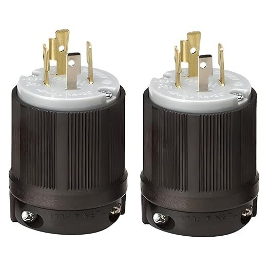 2-Pack OCSParts NEMA L14-20P 20 Amp Ground Plug | 3 Pole 4 Wire | 250V 2P 3W