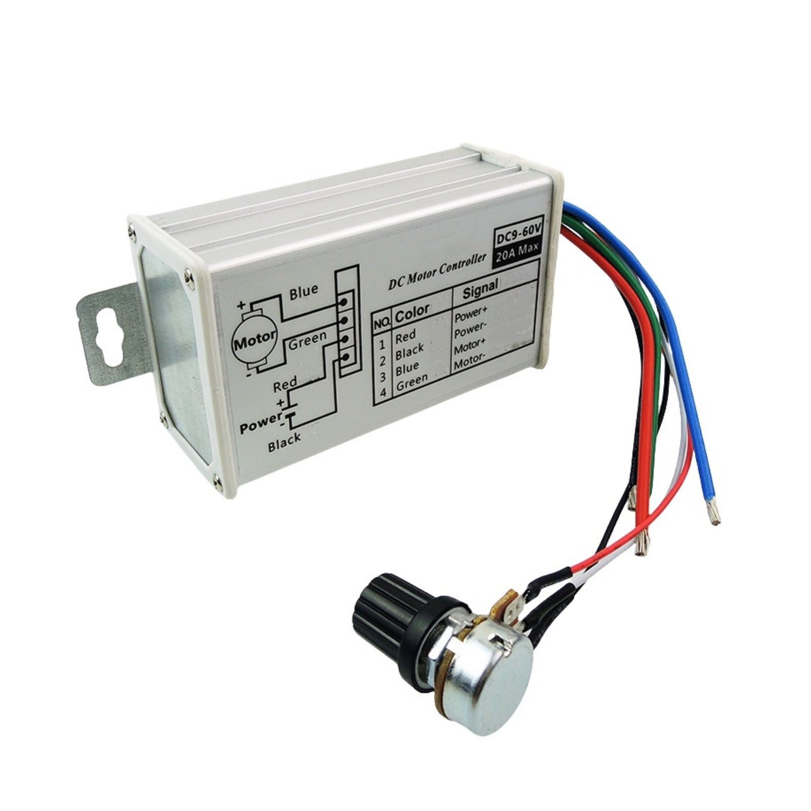 25kHz PWM DC Motor Speed Controller With 5% to 100% speed regulation range