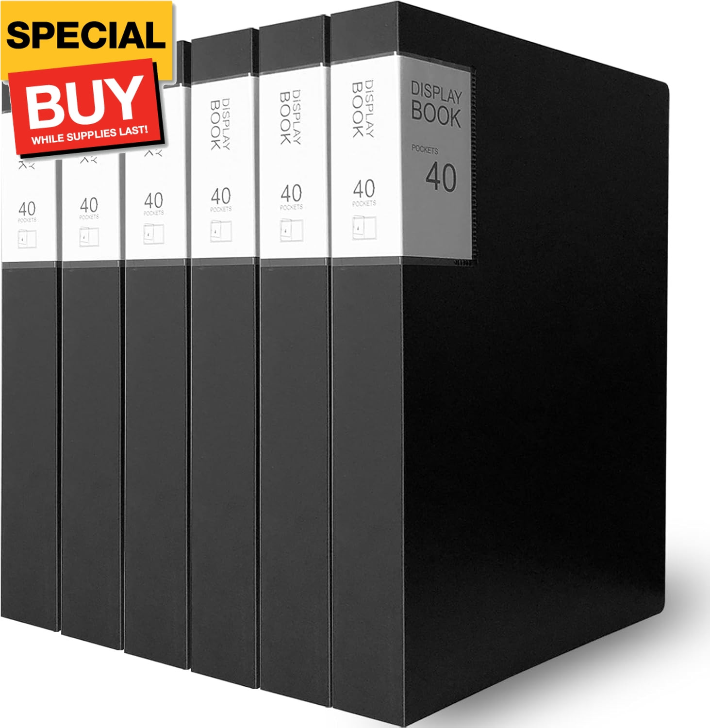 6 Pack 8.5×11 Inch Portfolio Folder Binder with Plastic Sleeves, 40 Pockets