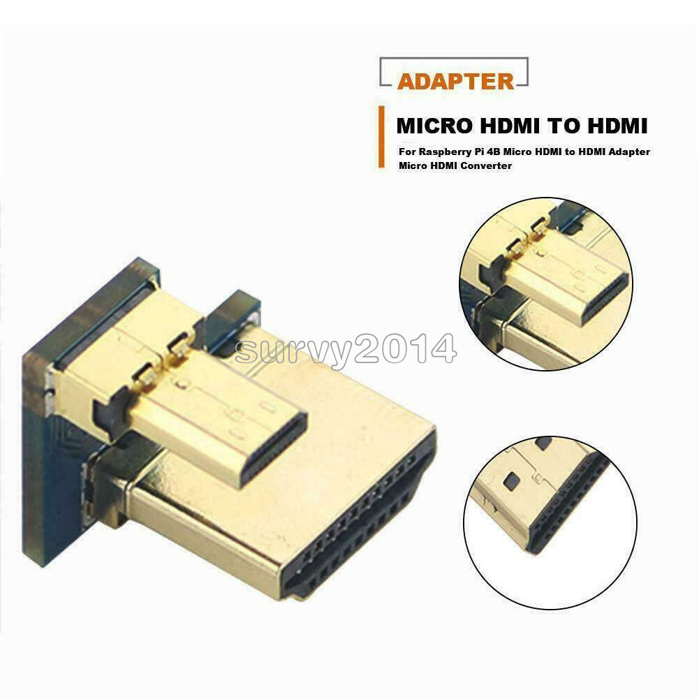 Mini Micro HDMI to HDMI Converter HDMI Screen Adapter for Raspberry Pi 4B