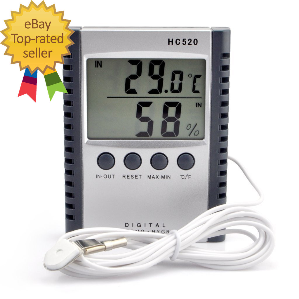 Digital Indoor Outdoor In/Out Wall Mount Monitor Sensor LCD Temperature