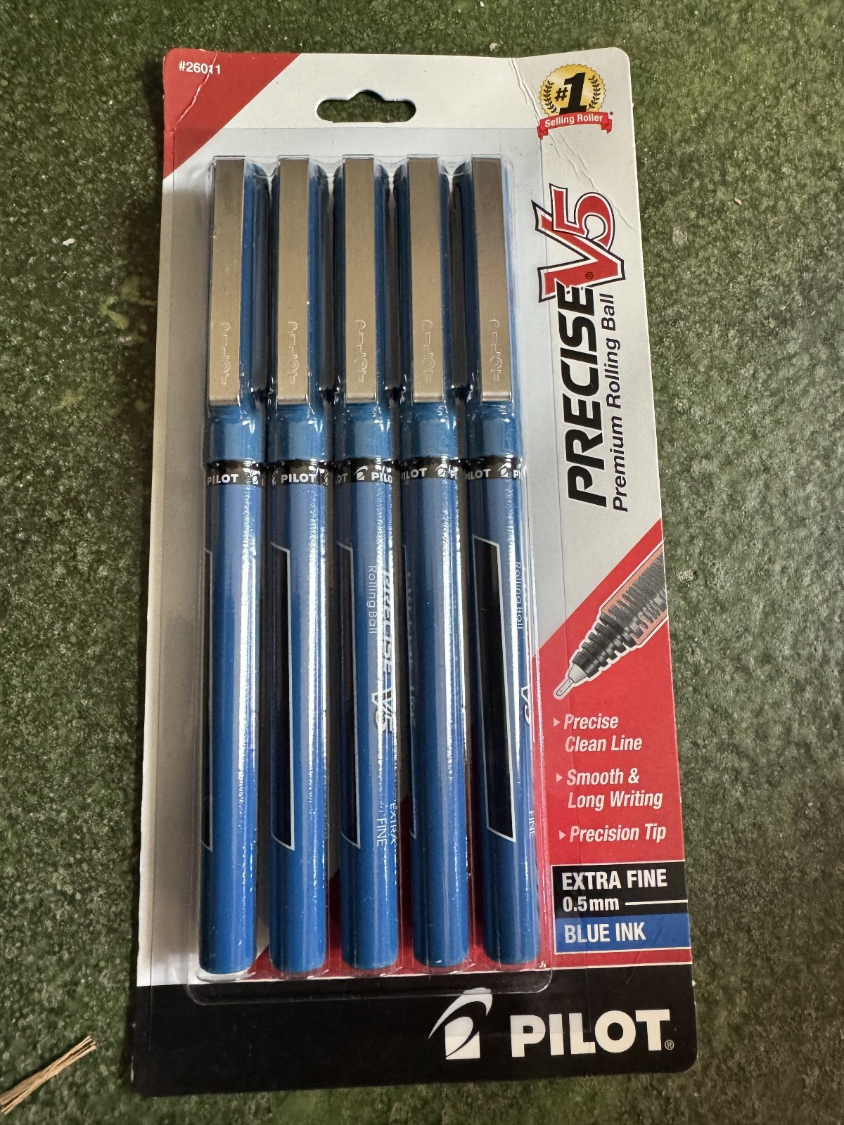 5 PILOT V5 BLUE INK PRECISE PENS X FINE 0.5MM ROLLING BALL 26011 PV5-BLU-CB