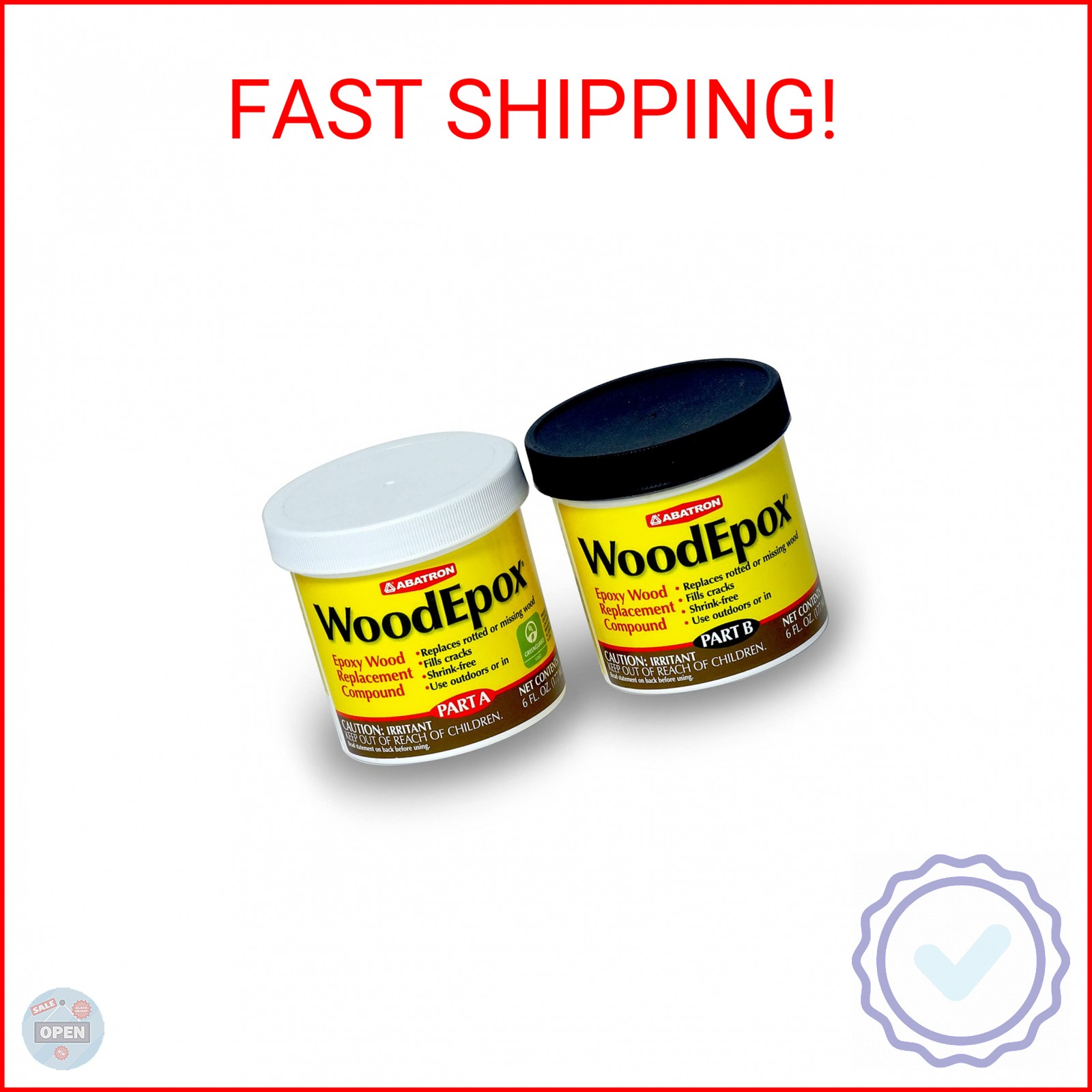 Abatron WoodEpox Kit – 12 oz – 2-Part Structural Epoxy Adhesive Filler – Wood Fi
