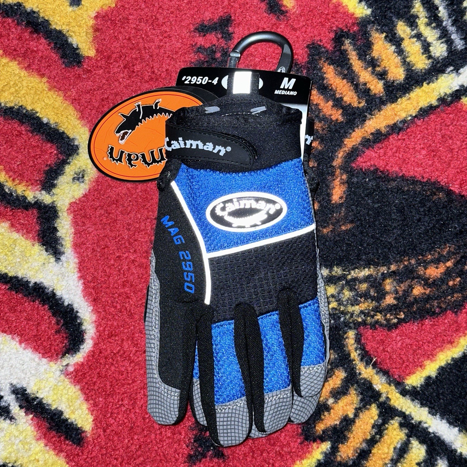 Caiman #2950-4 Synthetic Leather Padded Palm Grip Mechanics Gloves Size Medium
