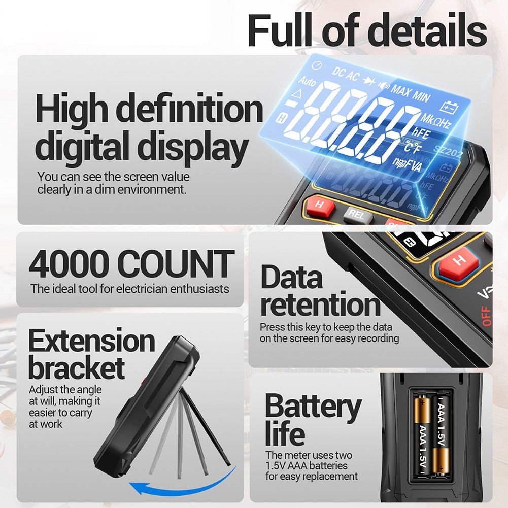 SZ202 Digital Multimeter for Measuring Current and High Voltage Signals