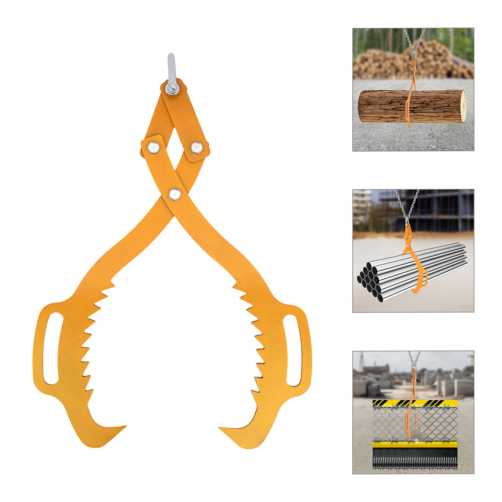 25 in Claw Hook Log Lifting Tongs Heavy Duty Grapple Timber Claw 1000kg/2200lbs