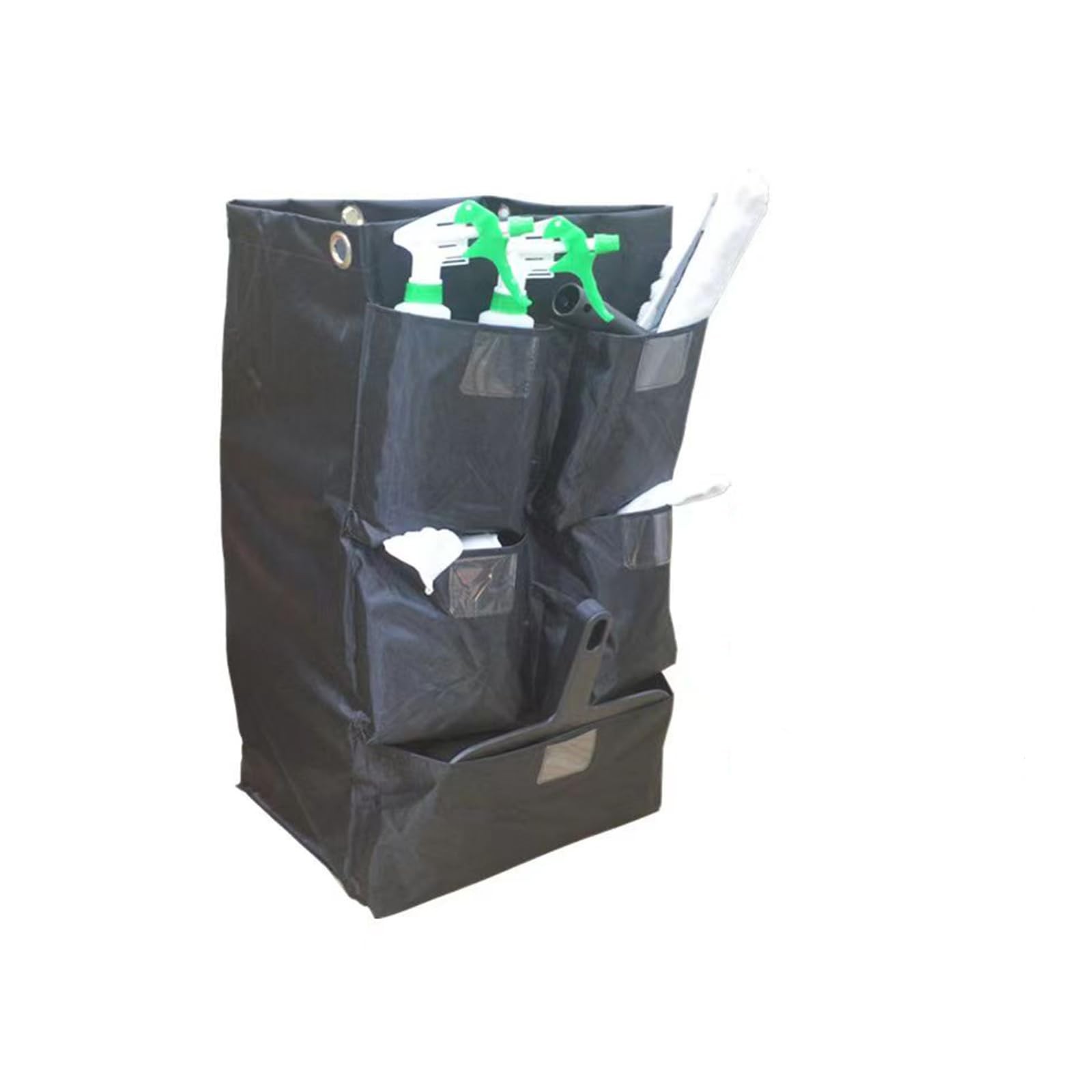 Janitorial Cart Bag with 5 Pockets,25 Gallon Housekeeping cart Bag High Capac…