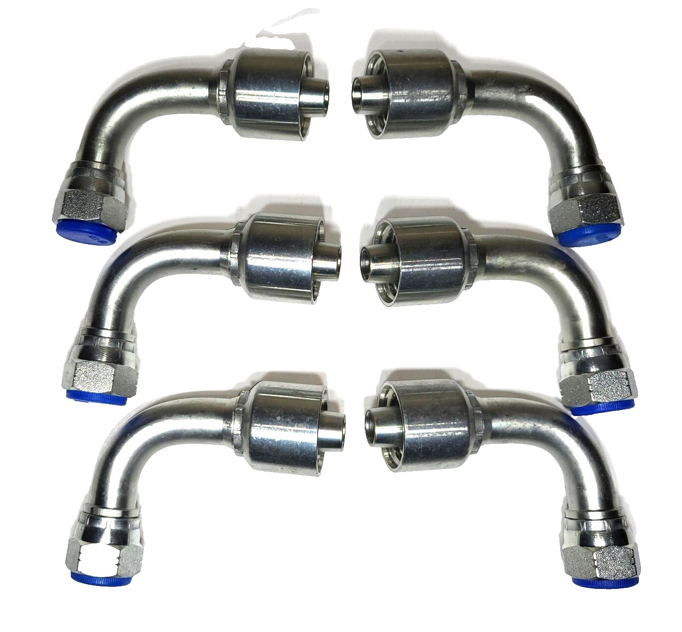 (6) 13943-10-08 – 5/8 90 JIC Female Hydraulic Fitting X 1/2″ Hose FJX90-10-08