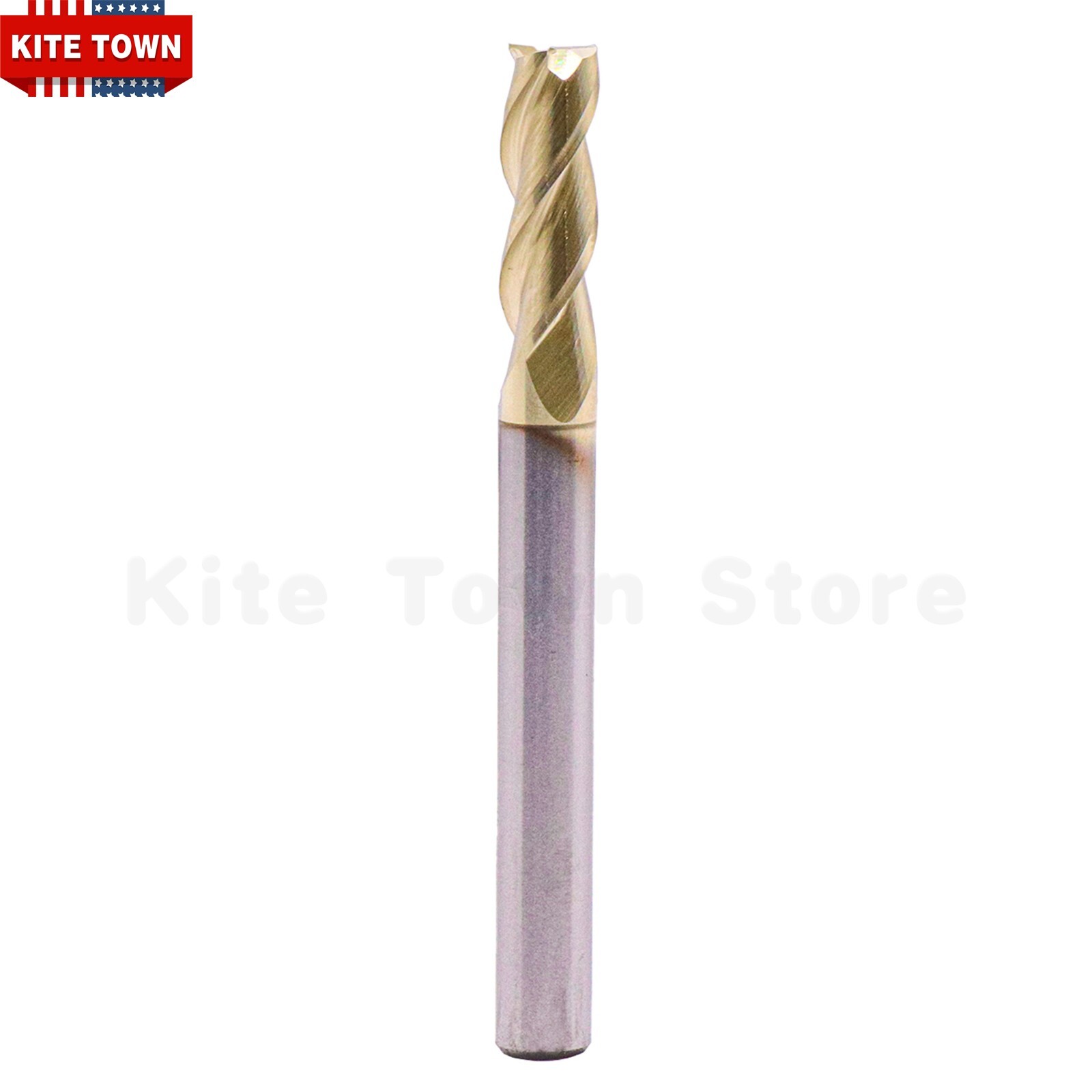 1/4″ 3 Flute Carbide End Mill 37° Helix For Aluminum – ZRN Coated – Square End
