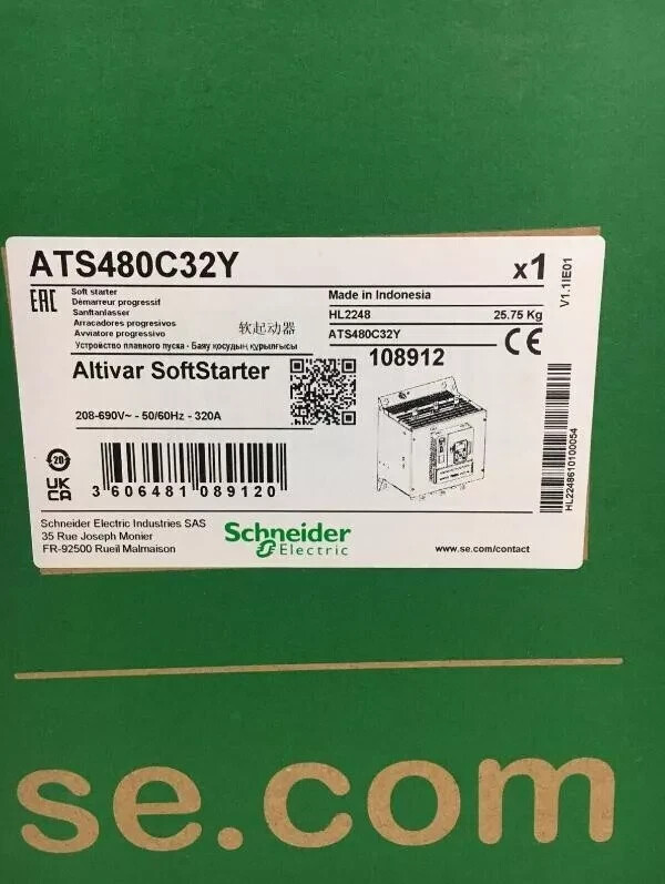 1PC- Schneider Electric ATS480C32Y Soft starter 320A, 208to 690VAC/3Phase- NEW