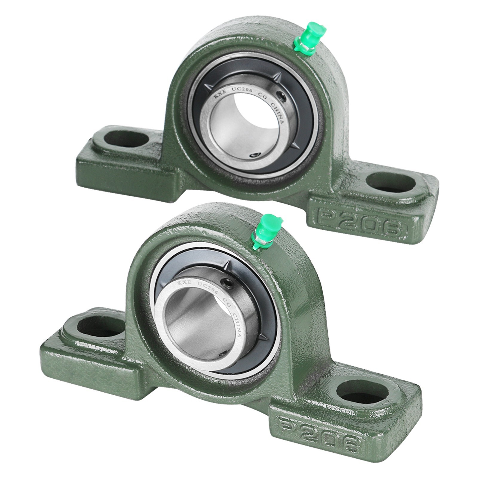 2x UCP206 30mm Bore Pillow Block Bearing Unit with Solid Base Cast Iron Housing