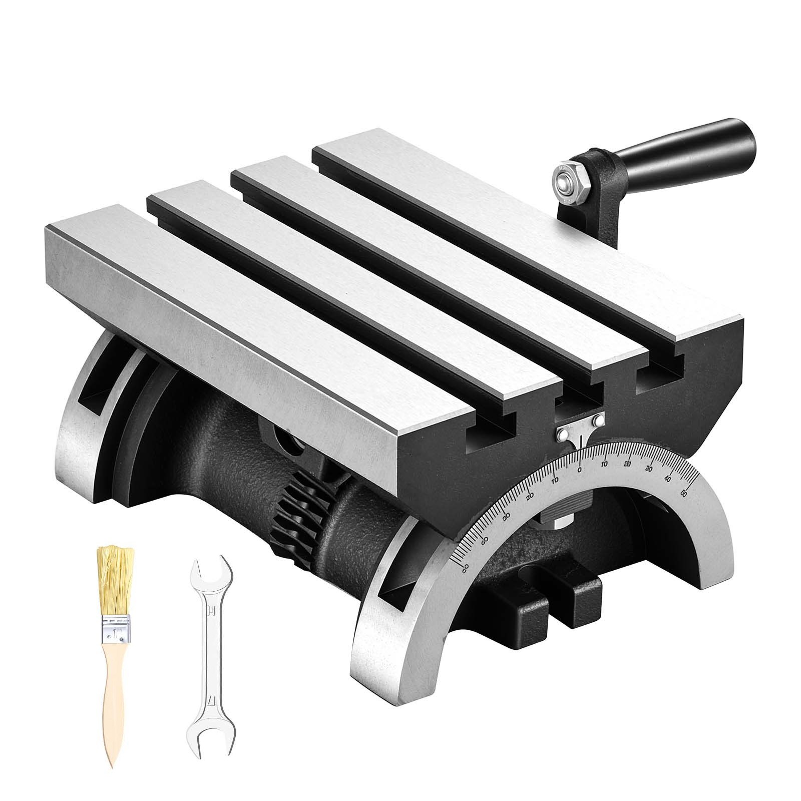 Uimoso Rotary Table 7×5 in Tilting Milling Table Cast Iron Adjustable 0-45°