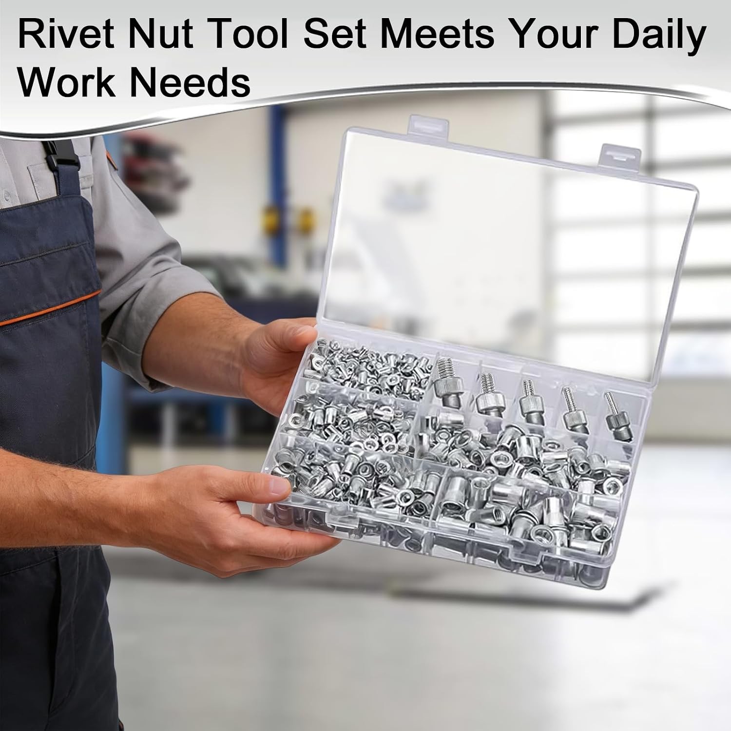 430Pcs Rivet Nut Tool Kit, Metric Rivnuts Assortment Kit (M8/M6/M5/M4/M3), Rivnu