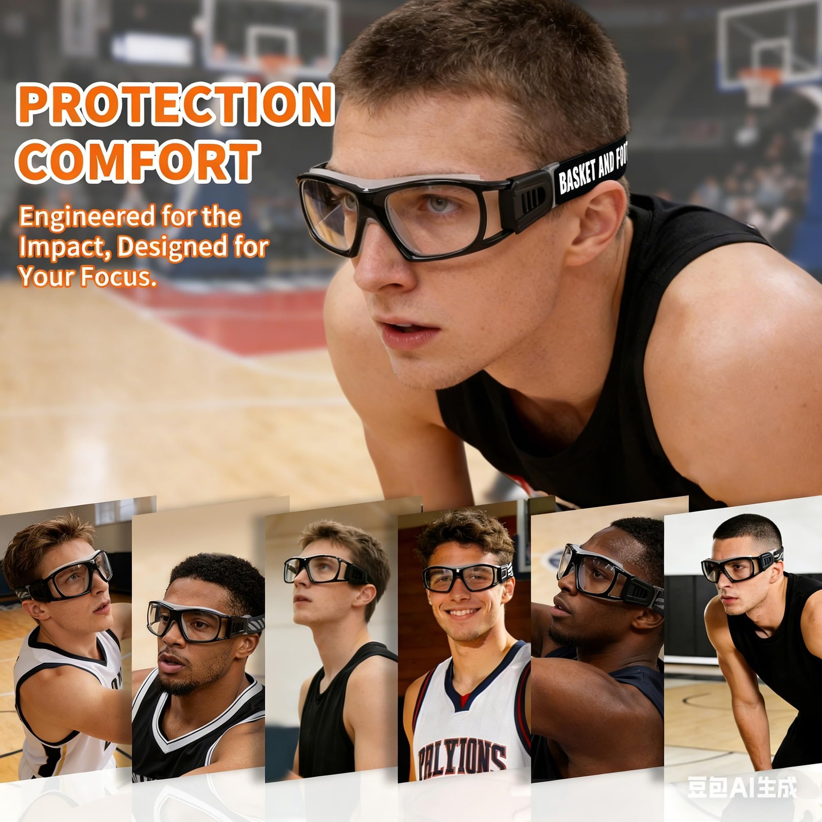 Sport Glasses Shock Collision Anti Fog for Men Women – Basketball Football