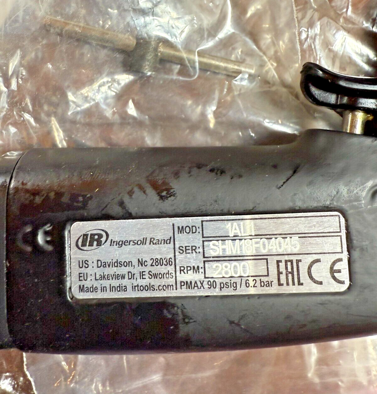 Ingersoll Rand IR Air-Powered Pistol Grip Drill 1/4″ Check Size Industrial Duty