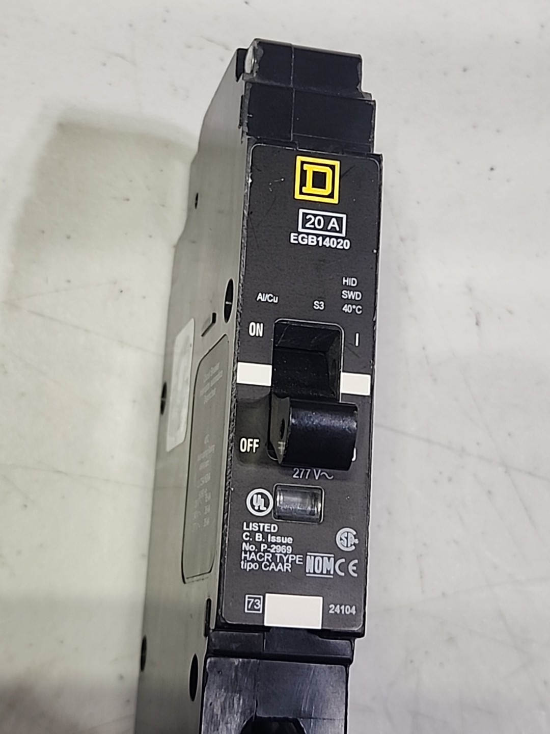 Square D EDB14020 Single Pole 20A Circuit Breaker Bolt On