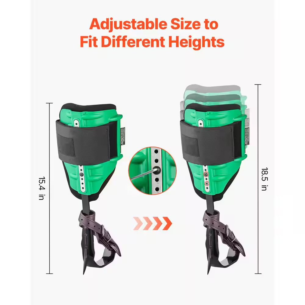 Tree Climbing Spikes Set, Height-Adjustable Tree Climbing Gear with Straps and S