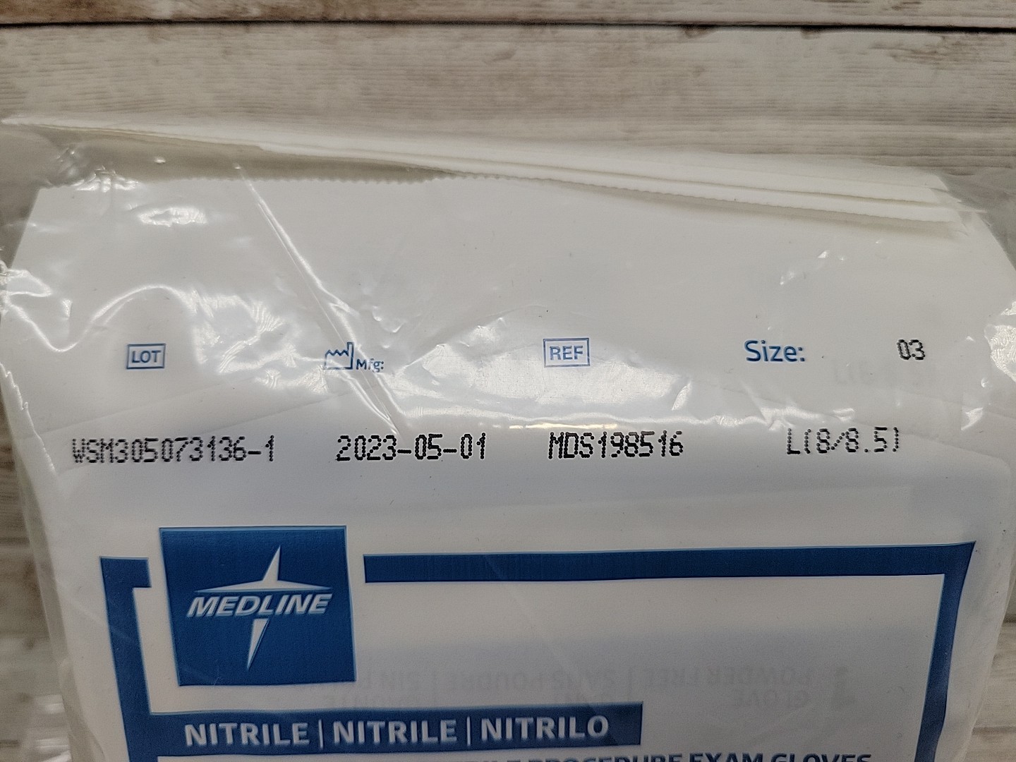 MEDLINE Nitrile Exam Gloves Extended Cuff *19 Singles* Sterile Size: LARGE