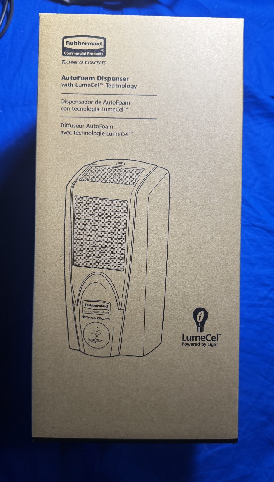 NEW RUBBERMAID 1980826 Lumecel AutoFoam Foam Soap Dispenser Black/Chrome